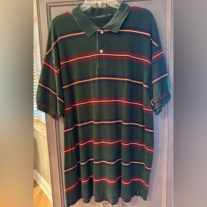 Nautica XXL Dark Green Polo with Red and Yellow Stripes